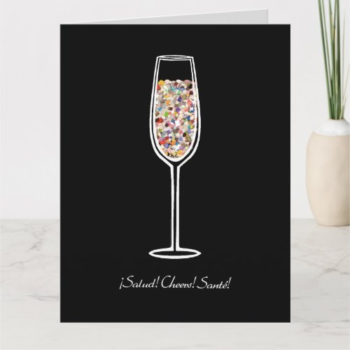 Confetti Champagne Glass Celebration Card