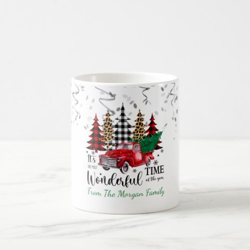 ConfettiChristmas Red Truck Pine Tree Snow Coffee Mug
