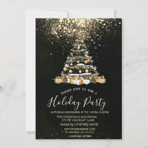 Confetti Christmas Tree Christmas Party Invitation