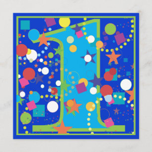 Confetti Circus 1st Birthday Party Invitation