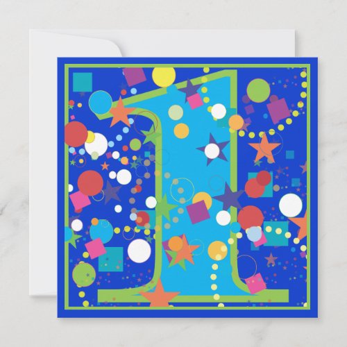 Confetti Circus 1st Birthday Party Invitation