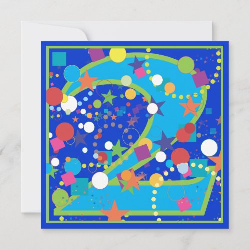 Confetti Circus 2nd Birthday Party Invitation