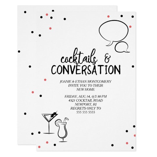 Confetti Cocktails & Conversation House Party Invitation | Zazzle.com