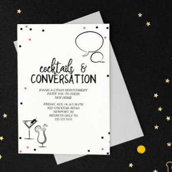 Confetti Cocktails & Conversation House Party Invitation by Paperpaperpaper at Zazzle