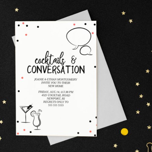 Confetti Cocktails  Conversation House Party Invitation