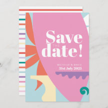 Confetti Collage flat Save the Date card