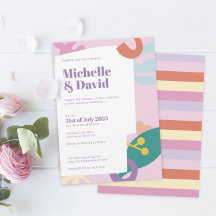 Confetti Collage flat wedding invitation