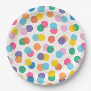 Confetti Colorful Kids Birthday Party Paper Plates