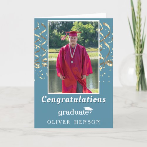 Confetti Congratulations Graduation Photo Card