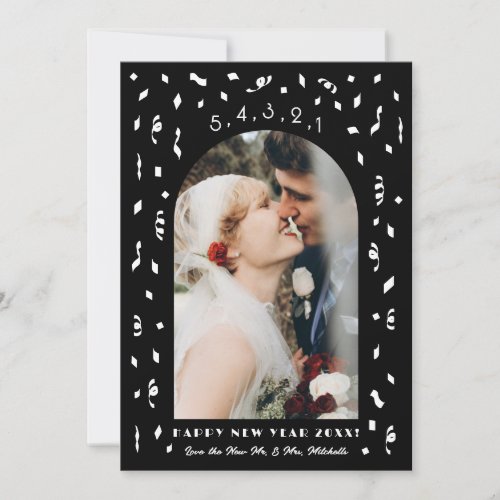 Confetti Countdown Arch New Year Photo Holiday Card