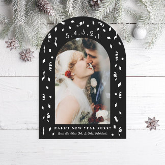 Confetti Countdown Arch New Years Photo Card