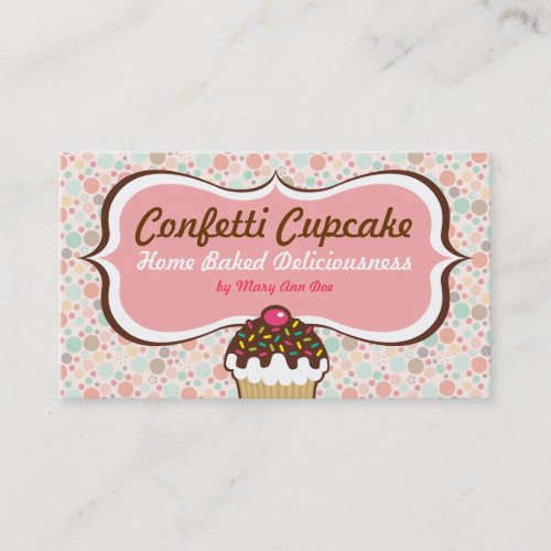 Confetti Cupcake &amp; Bundt Cake Business Cards