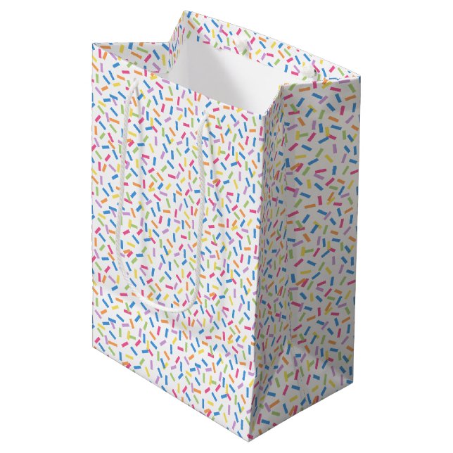 Confetti Dazzle (Sprinkles) Medium Gift Bag (Front Angled)