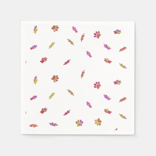 Confetti Dog Paw Print Pattern Custom Napkins