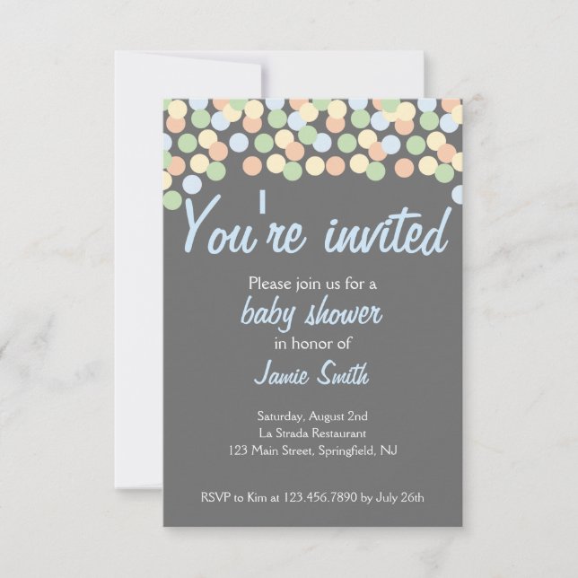 Confetti Dot Baby Shower Invitation (Front)