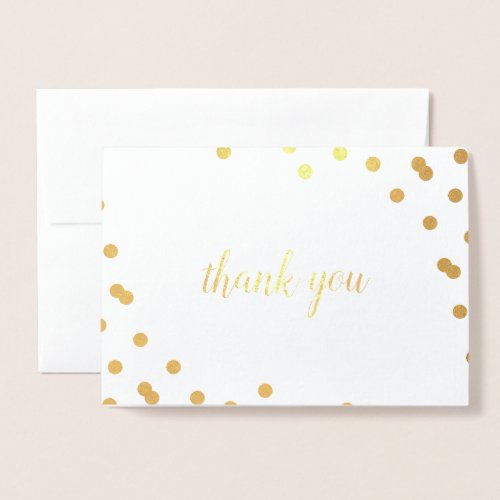 Confetti Dot Gold Foil Blank Thank You Card
