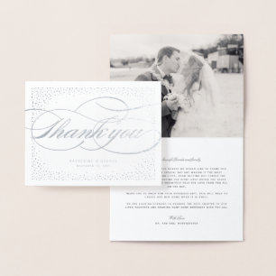 Confetti Dots And Classic Script Wedding Thank You Foil Card