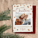 Confetti Dots Merry Christmas 2 Photo Holiday Card<br><div class="desc">Modern custom printed Christmas photo cards with a simple DIY template for customization. This chic minimalist design has a confetti dot overlay with faux copper foil look. Add your family photo, personal greeting, names and the year. Use the design tools to edit the fonts and colors. Reverse side has space...</div>