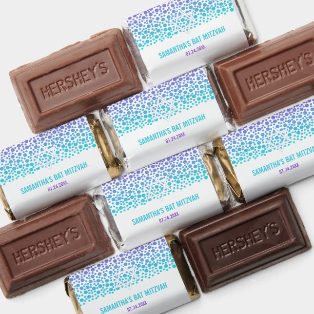Confetti Dots Purple Teal Bat Mitzvah Hershey's Miniatures (Assorted)