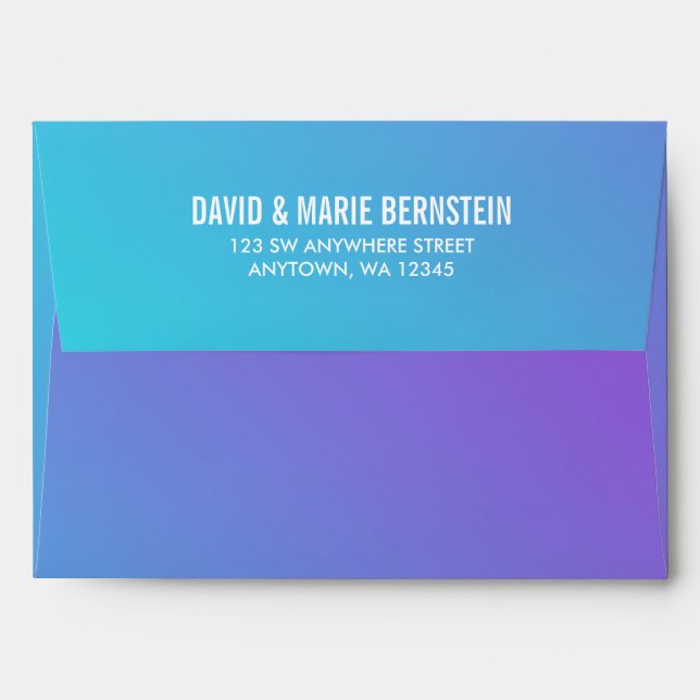 Confetti Dots Purple Teal Return Address Envelope (Back (Top Flap))