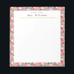 Confetti Dots Teacher Notepad<br><div class="desc">Check out these charming,  scattered dots in bright,  bold colors. This simple and sweet notepad is perfect for sending happy news to parents or encouraging words to your students! Just click "personalize this template" to make it your own!</div>