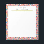 Confetti Dots Teacher Notepad<br><div class="desc">Check out these charming,  scattered dots in bright,  bold colors. This simple and sweet notepad is perfect for sending happy news to parents or encouraging words to your students! Just click "personalize this template" to make it your own!</div>