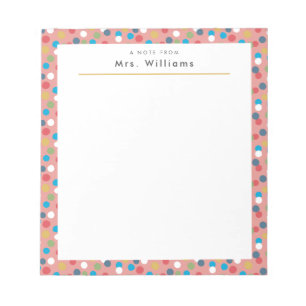 Confetti Dots Teacher Notepad