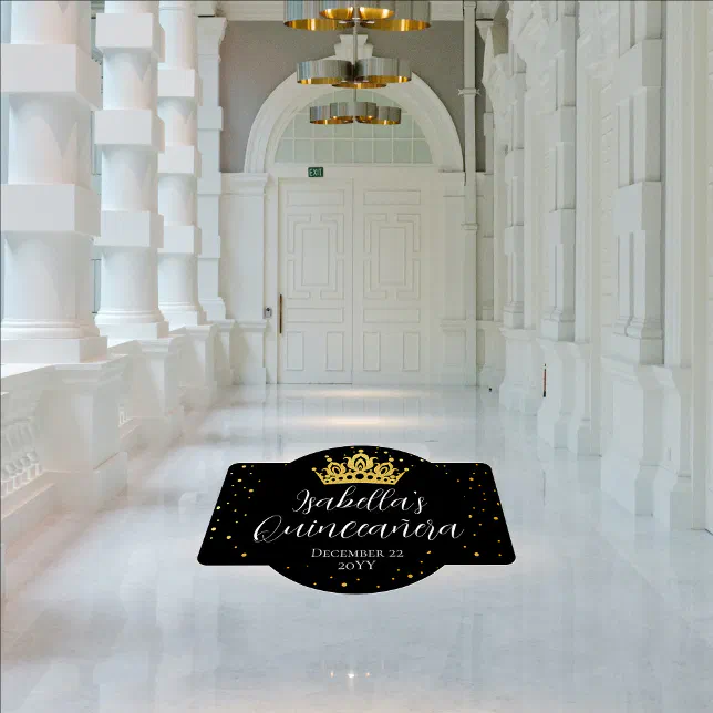 Confetti Dots | Tiara Crown Quinceañera Glam Floor Decals | Zazzle