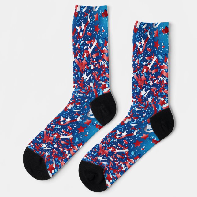 Confetti Explosion 4th of July Crew Socks  (Left)