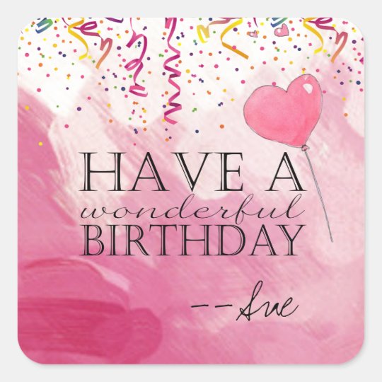 Confetti Filled Birthday Wishes Stickers