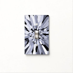 Confetti Flower in Black & White Light Switch Cover