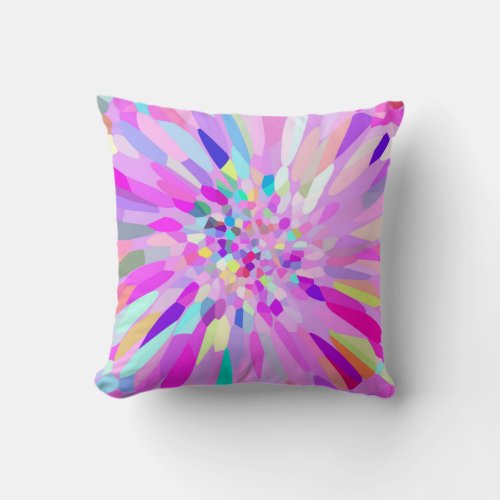 Confetti Flower Pastel Throw Pillow