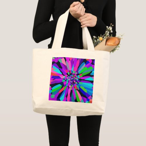 Confetti Flower Purple Large Tote Bag