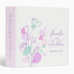 Confetti flower purple pink aqua wedding folder