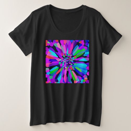 Confetti Flower Purple Plus Size T_Shirt