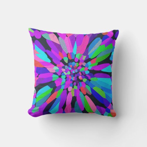 Confetti Flower Purple Throw Pillow