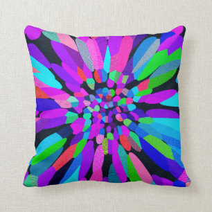 Confetti Flower Purple Throw Pillow