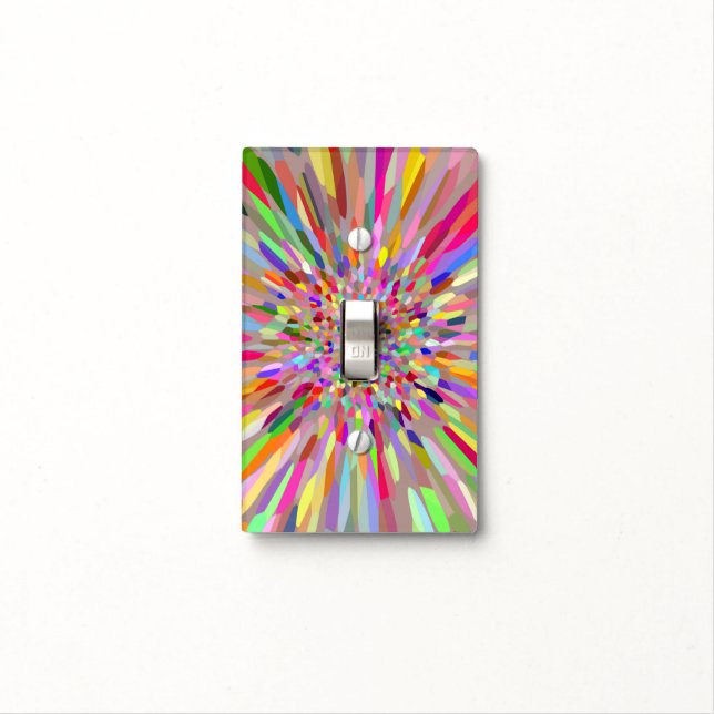 Confetti Flower Summer Light Switch Cover (In Situ)