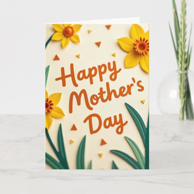 Confetti Flowers Mothers Day Card (Front)