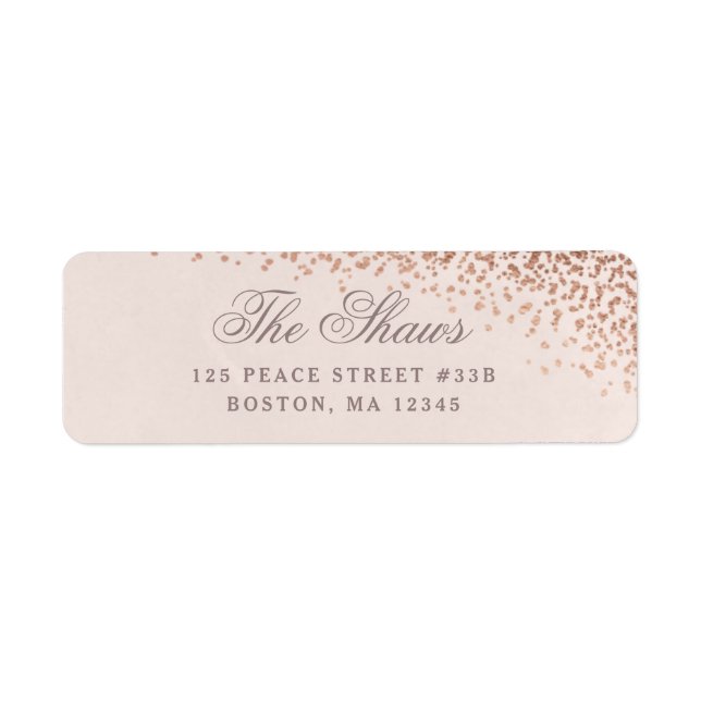 Confetti foil return address label faux foil (Front)
