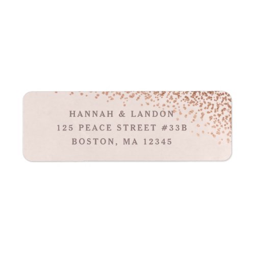 Confetti foil return address label faux foil