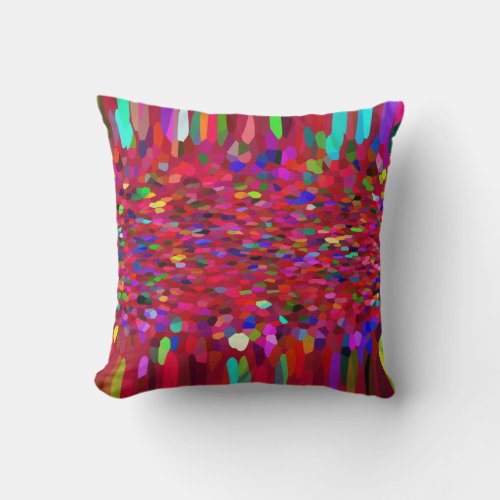 Confetti Fringe in Red Throw Pillow