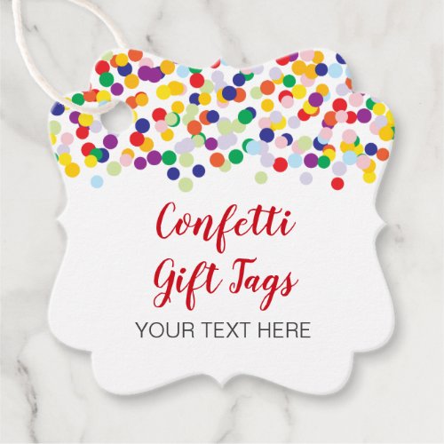 Confetti Gift Tags for Showers  Party Favor Tags