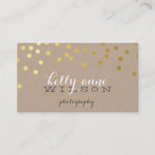 CONFETTI GLAMOROUS cute gold foil bold spot kraft Business Card