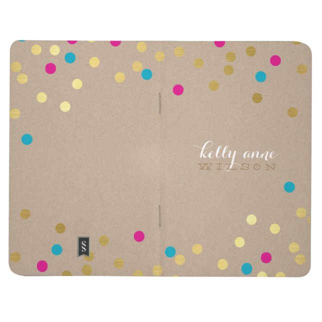 CONFETTI GLAMOROUS cute spot gold kraft pink aqua Journal (Outside)