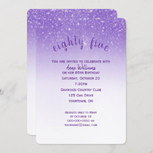confetti glitter 85th birthday party invitation