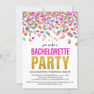 Confetti Glitter Bachelorette Party Invitation