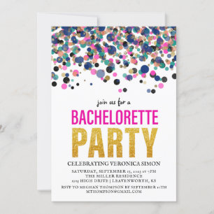 Confetti Glitter Bachelorette Party Invitation