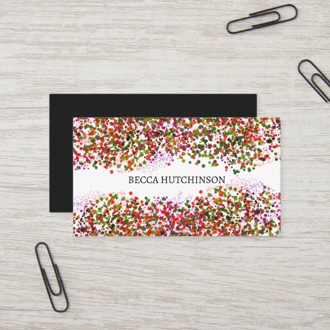 Confetti glitter business card (Front/Back In Situ)