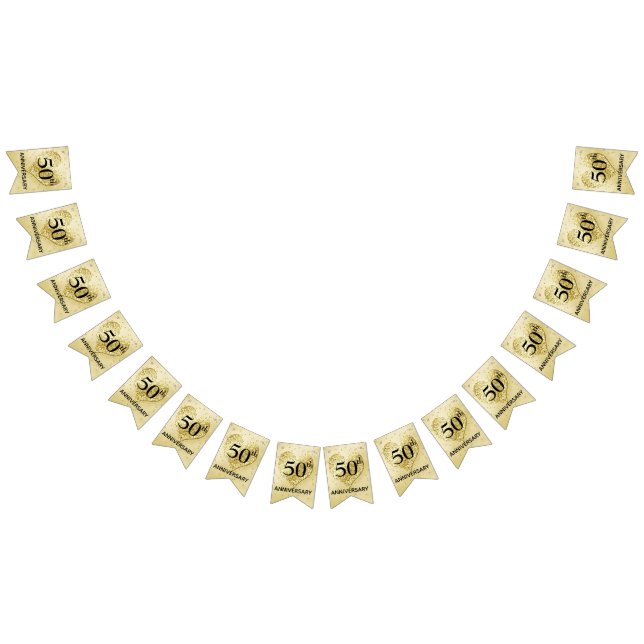 Confetti Gold - 50th Wedding Anniversary Banner (All)